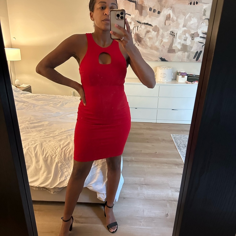 Chic Red Cutout Mini Dress